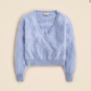 J Crew brushed cashmere cropped V-neck sweater Sz M